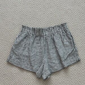 Reformation Black and White Striped Shorts in size S.